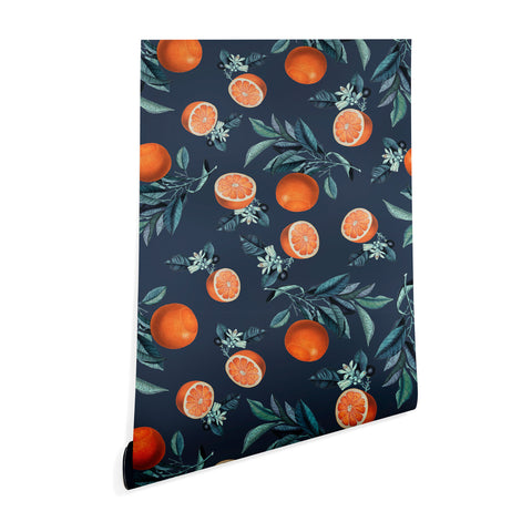 Burcu Korkmazyurek Lemon and Leaf Pattern VI Wallpaper
